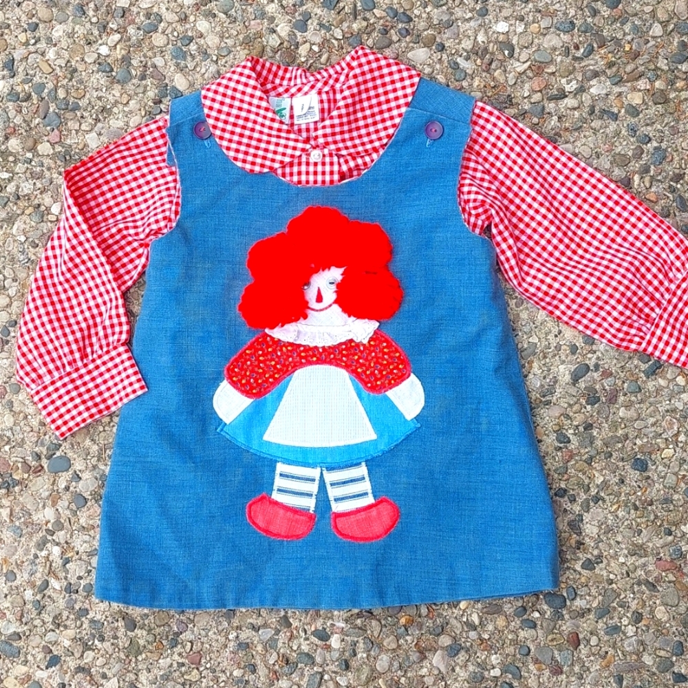 Blue and Red Kids Casual Dress